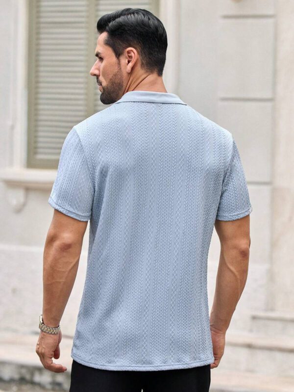 HIMLAND Polo à manches courtes décontracté en tricot jacquard coupe régulière, convient pour un port quotidien – Image 18