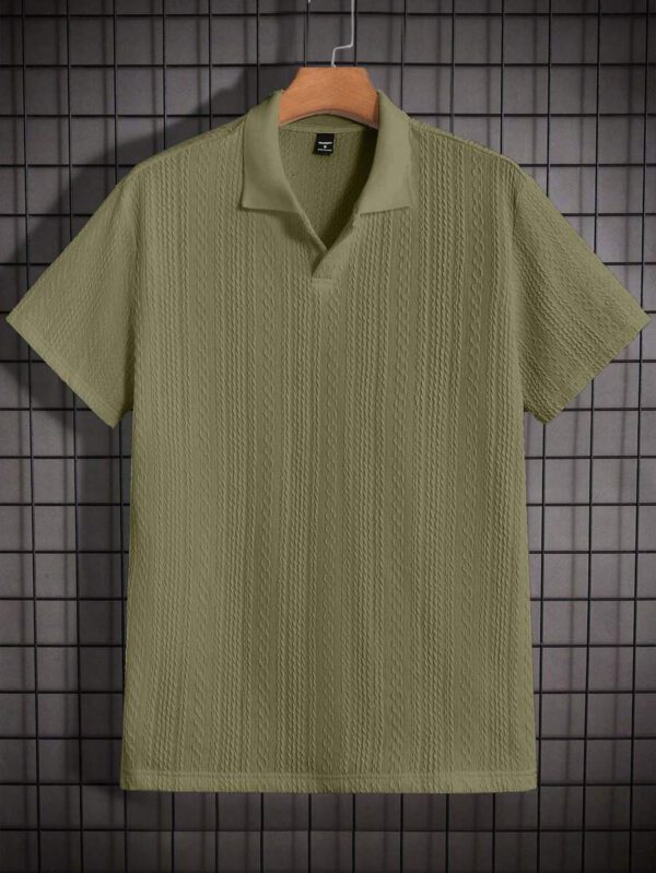 HIMLAND Polo à manches courtes décontracté en tricot jacquard coupe régulière, convient pour un port quotidien – Image 21
