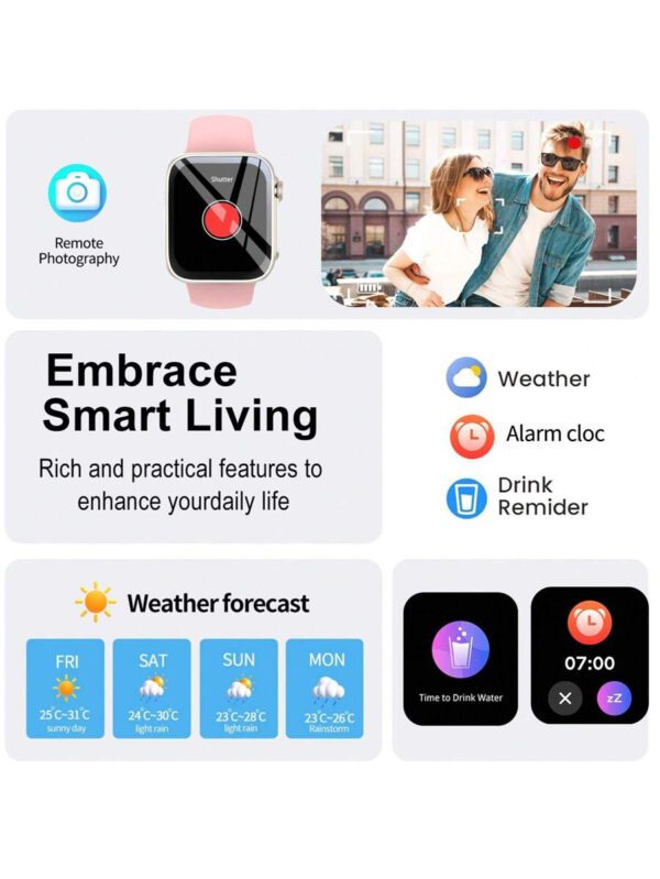 Montre connectée, appel sans fil/numérotation, mode multisport, rappel et rejet d'appel, rappel d'information, rappel de SMS, cadeaux de Noël, cadeaux d'anniversaire – Image 7
