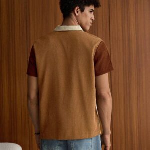 SWAVVY Polo blocs de couleurs pour homme, chemise décontractée blocs de couleurs à boutons, pour sortir, pour les amis