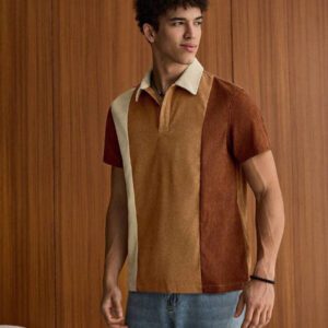 SWAVVY Polo blocs de couleurs pour homme, chemise décontractée blocs de couleurs à boutons, pour sortir, pour les amis