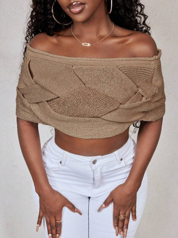 BamGleam Top tricoté pour dames (tricoté à la main, avec un écart de ± 3 cm) – Image 2