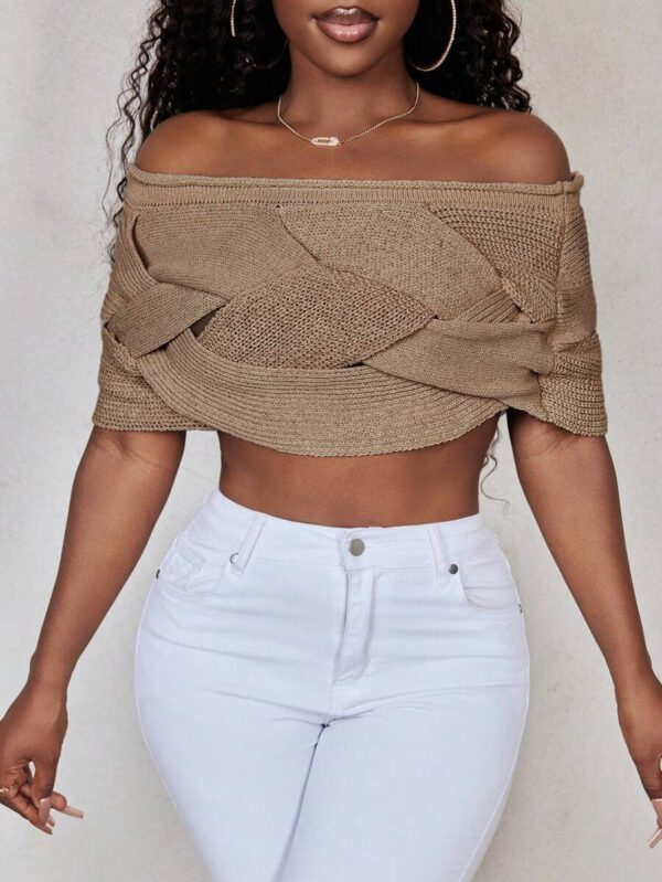 BamGleam Top tricoté pour dames (tricoté à la main, avec un écart de ± 3 cm) – Image 8
