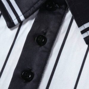 Manfinity Streetrush Polo style streetwear à coupe ample avec imprimé lettres et rayures pour jeunes hommes