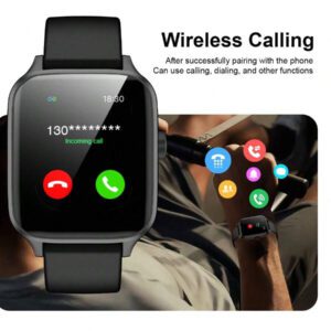 NOUVEAU Montre connectée multifonctionnelle unisexe, modes sportifs, suivi de la distance, contrôle de la musique, appareil photo à distance, appel sans fil, cadran personnalisé, rappel SMS/alarme, affichage météo, écran tactile pleine surface de 1,44", compatible avec les smartphones iOS/Android
