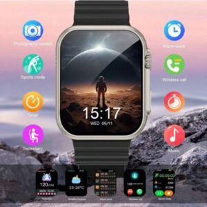 1 pièce Montre connectée sport en silicone unisexe avec fonctions multiples : rappel d'appel, compteur de pas, compteur de calories, notification de message. Compatible avec les téléphones iOS et Android.