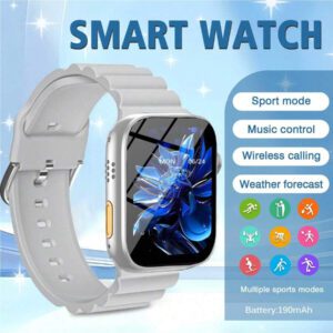 1 pièce Montre connectée sport en silicone unisexe avec fonctions multiples : rappel d'appel, compteur de pas, compteur de calories, notification de message. Compatible avec les téléphones iOS et Android.