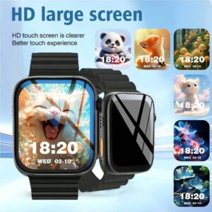 1 pièce Montre connectée sport en silicone unisexe avec fonctions multiples : rappel d'appel, compteur de pas, compteur de calories, notification de message. Compatible avec les téléphones iOS et Android.
