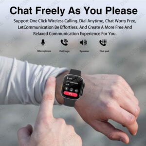 Montre connectée, appel sans fil/numérotation, mode multi-sport, rappel et rejet d'appel, rappel SMS, fond d'écran personnalisé, cadeaux de vacances, cadeaux d'anniversaire