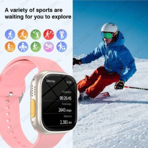 Montre connectée, appel sans fil/numérotation, mode multi-sport, rappel et rejet d'appel, rappel SMS, fond d'écran personnalisé, cadeaux de vacances, cadeaux d'anniversaire