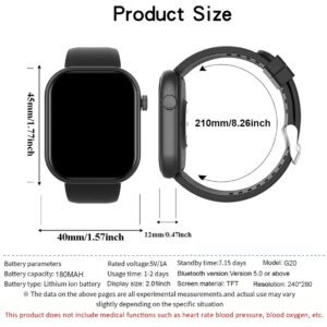 1 pièce Montre connectée polyvalente avec grand écran de 2,01 pouces, appel sans fil, réception de messages, podomètre, compteur de calories, alarme, prévisions météorologiques, plusieurs modes sportifs, cadran personnalisable, compatible avec les smartphones iOS et Android