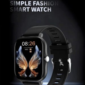 1 pièce de bracelet de montre connectée en silicone avec appel sans fil, compteur de pas, compteur de calories, modes multisports, caméra à distance, contrôle de la musique, alarme, notification, écran tactile complet de 1,83 pouces, compatible avec les smartphones, version améliorée convenant comme cadeau