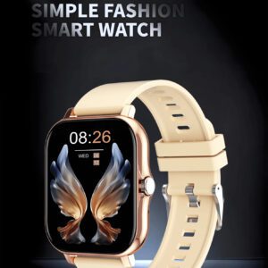 1 pièce de bracelet de montre connectée en silicone avec appel sans fil, compteur de pas, compteur de calories, modes multisports, caméra à distance, contrôle de la musique, alarme, notification, écran tactile complet de 1,83 pouces, compatible avec les smartphones, version améliorée convenant comme cadeau
