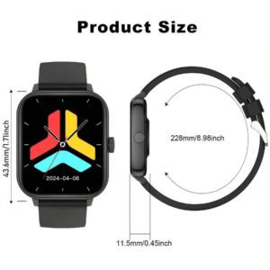1 pièce Montre intelligente de sport en silicone unisexe, appels, comptage des pas, suivi des calories, de la distance, modes multisports, alarme, rappel d'appel et de message, écran tactile HD 2,01", compatible avec Android et iOS