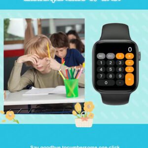 1 pièce Montre connectée multifonctionnelle avec écran tactile de 4,65 cm (1,83 pouces), bracelet en silicone, différents modes sportifs, contrôle de l'appareil photo, notifications d'applications sociales, Bluetooth, compatible Android et iOS, batterie 180 mAh, idéale pour l'école et le sport
