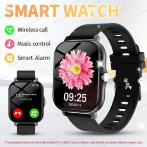 Montre connectée sport haute définition tactile de 4,65 cm, montre pour hommes, appel sans fil, rappel de message, rappel d'alarme, plusieurs modes sport, photographie à distance, lecture de musique, montre connectée multifonction, compatible avec les smartphones Android et iOS