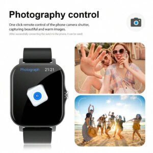 Montre connectée sport haute définition tactile de 4,65 cm, montre pour hommes, appel sans fil, rappel de message, rappel d'alarme, plusieurs modes sport, photographie à distance, lecture de musique, montre connectée multifonction, compatible avec les smartphones Android et iOS