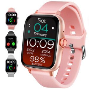 Eytlptoc Montre connectée avec réception d'appels et de messages sans fil, montre de sport multifonction pour la course et la randonnée, grand écran tactile de 1,85 pouce, batterie de 250 mAh, compatible avec les téléphones Android et iOS, design unisexe à la mode.