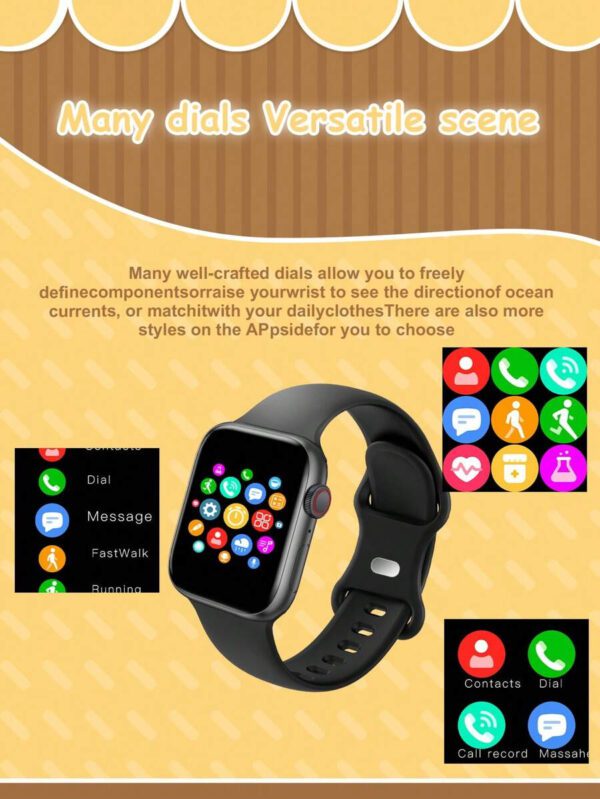 1 pièce Montre connectée multifonctionnelle pour enfants avec écran tactile de 1,44 po, bracelet en silicone, plusieurs modes sportifs, contrôle de l'appareil photo, notifications des réseaux sociaux, compatible Bluetooth avec Android et iOS, convient pour l'école, les sports et autres occasions – Image 6