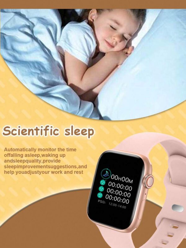 1 pièce Montre connectée multifonctionnelle pour enfants avec écran tactile de 1,44 po, bracelet en silicone, plusieurs modes sportifs, contrôle de l'appareil photo, notifications des réseaux sociaux, compatible Bluetooth avec Android et iOS, convient pour l'école, les sports et autres occasions – Image 7