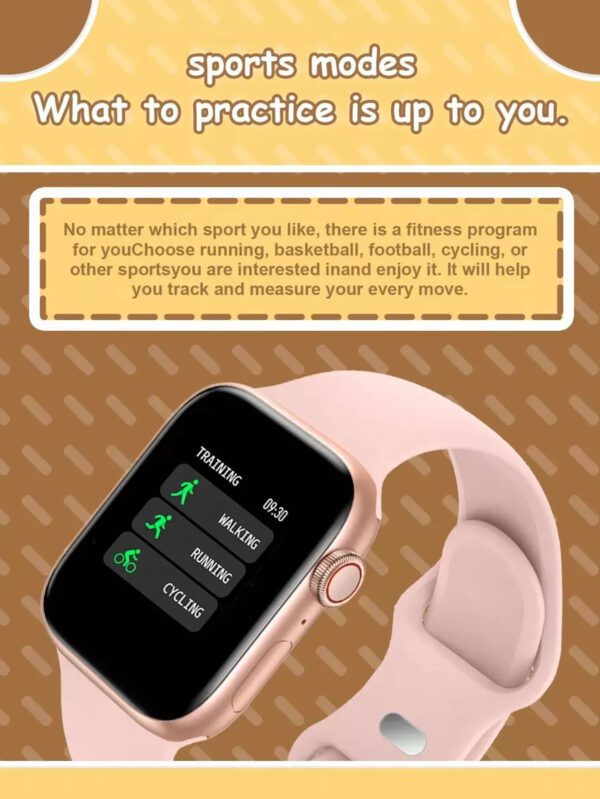 1 pièce Montre connectée multifonctionnelle pour enfants avec écran tactile de 1,44 po, bracelet en silicone, plusieurs modes sportifs, contrôle de l'appareil photo, notifications des réseaux sociaux, compatible Bluetooth avec Android et iOS, convient pour l'école, les sports et autres occasions – Image 14