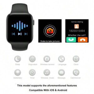 1 pièce Montre connectée multifonctionnelle pour enfants avec écran tactile de 1,44 po, bracelet en silicone, plusieurs modes sportifs, contrôle de l'appareil photo, notifications des réseaux sociaux, compatible Bluetooth avec Android et iOS, convient pour l'école, les sports et autres occasions