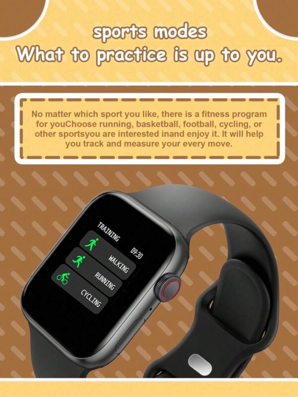 1 pièce Montre connectée multifonctionnelle pour enfants avec écran tactile de 1,44 po, bracelet en silicone, plusieurs modes sportifs, contrôle de l'appareil photo, notifications des réseaux sociaux, compatible Bluetooth avec Android et iOS, convient pour l'école, les sports et autres occasions – Image 23