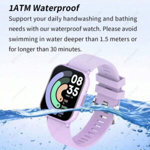 SIMSONLAB NOUVELLE Montre connectée compatible avec iOS/Android, montre connectée étanche 1 ATM prenant en charge le podomètre/les appels sans fil/les alertes de notification, suivi de la condition physique avec plus de 100 modes sportifs, assistant vocal IA/écran divisé/calculatrice, montre connectée élégante avec cadrans personnalisables, cadeau de la Saint-Valentin pour hommes et femmes