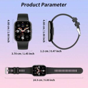 SIMSONLAB NOUVELLE Montre connectée compatible avec iOS/Android, montre connectée étanche 1 ATM prenant en charge le podomètre/les appels sans fil/les alertes de notification, suivi de la condition physique avec plus de 100 modes sportifs, assistant vocal IA/écran divisé/calculatrice, montre connectée élégante avec cadrans personnalisables, cadeau de la Saint-Valentin pour hommes et femmes