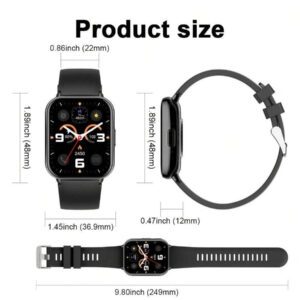 SIMSONLAB NOUVELLE Montre connectée compatible avec iOS/Android, montre connectée étanche 1 ATM prenant en charge le podomètre/les appels sans fil/les alertes de notification, suivi de la condition physique avec plus de 100 modes sportifs, assistant vocal IA/écran divisé/calculatrice, montre connectée élégante avec cadrans personnalisables, cadeau de la Saint-Valentin pour hommes et femmes