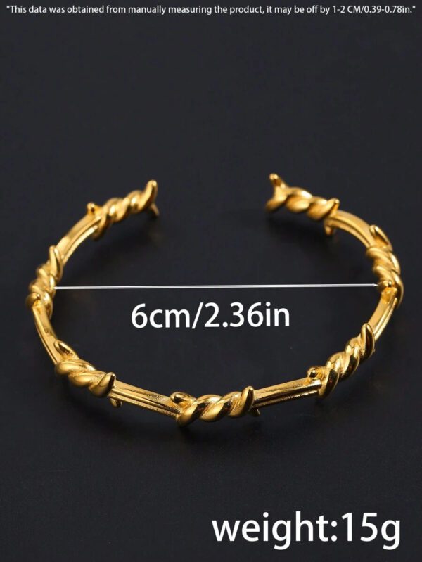 Camhanno 1 pièce Bracelet ouvert en acier inoxydable de style mode de rue avec épine, pour homme à porter tous les jours en sortant – Image 5