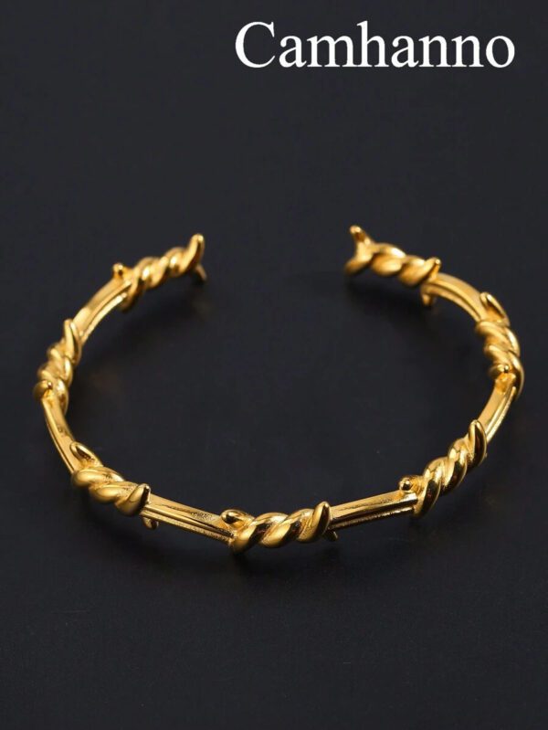Camhanno 1 pièce Bracelet ouvert en acier inoxydable de style mode de rue avec épine, pour homme à porter tous les jours en sortant – Image 7