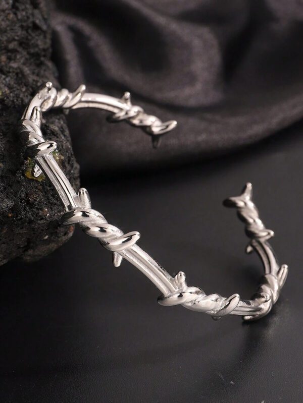 Camhanno 1 pièce Bracelet ouvert en acier inoxydable de style mode de rue avec épine, pour homme à porter tous les jours en sortant – Image 9