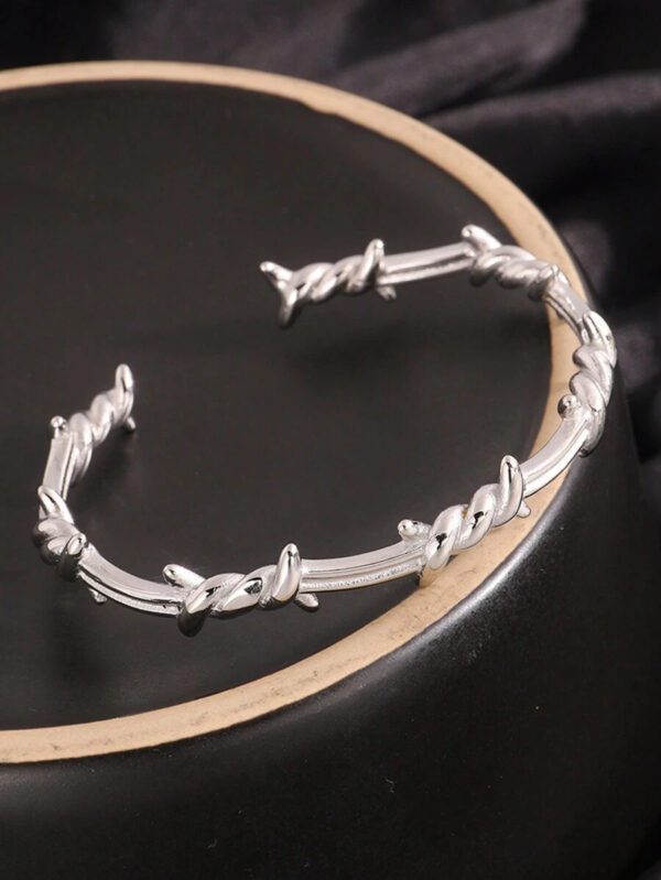 Camhanno 1 pièce Bracelet ouvert en acier inoxydable de style mode de rue avec épine, pour homme à porter tous les jours en sortant – Image 11