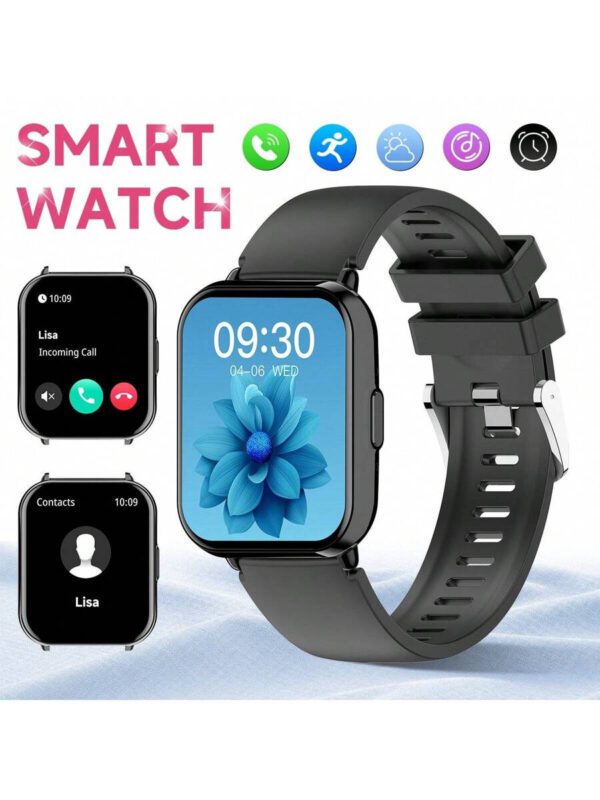 Montre connectée haut de gamme 2025 pour femmes et hommes, écran HD 1,83", prise en charge des appels sans fil, des rappels d'informations et des alertes d'alarme, étanche jusqu'à 1ATM, montre connectée avec tracker de fitness, compatible avec plus de 100 modes sportifs, compatible avec iOS/Android – Image 2