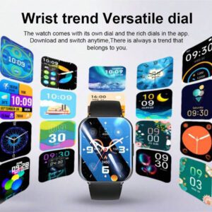 Montre connectée haut de gamme 2025 pour femmes et hommes, écran HD 1,83", prise en charge des appels sans fil, des rappels d'informations et des alertes d'alarme, étanche jusqu'à 1ATM, montre connectée avec tracker de fitness, compatible avec plus de 100 modes sportifs, compatible avec iOS/Android