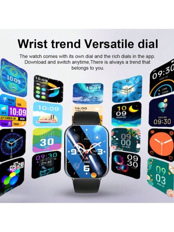 Montre connectée haut de gamme 2025 pour femmes et hommes, écran HD 1,83", prise en charge des appels sans fil, des rappels d'informations et des alertes d'alarme, étanche jusqu'à 1ATM, montre connectée avec tracker de fitness, compatible avec plus de 100 modes sportifs, compatible avec iOS/Android – Image 8