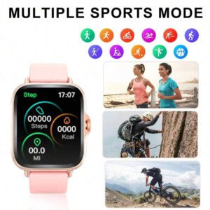 Montre connectée, appels/numérotation sans fil, rappels d'applications variées, convient aux hommes et aux femmes, montres de sport, fond d'écran personnalisable, compatible avec iOS/Android