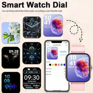 CHAONB Montre connectée à écran tactile intégral : avec tracker de sommeil, appel sans fil, podomètre, contrôle de la musique, bracelet intelligent de fitness pour téléphones Android/iOS, parfait pour les femmes et les hommes.