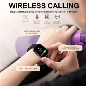 CHAONB Montre connectée à écran tactile intégral : avec tracker de sommeil, appel sans fil, podomètre, contrôle de la musique, bracelet intelligent de fitness pour téléphones Android/iOS, parfait pour les femmes et les hommes.