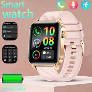 Montre connectée mode LIGE, cadran carré, compteur de pas, chronométrage, exercice, appel sans fil, lecture de musique, rappel de réveil, montre connectée multifonctions pour femmes