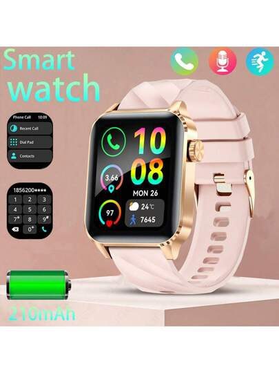 Montre connectée mode LIGE, cadran carré, compteur de pas, chronométrage, exercice, appel sans fil, lecture de musique, rappel de réveil, montre connectée multifonctions pour femmes