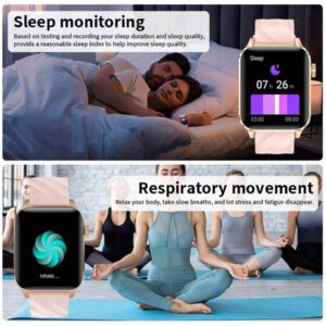 Montre connectée mode LIGE, cadran carré, compteur de pas, chronométrage, exercice, appel sans fil, lecture de musique, rappel de réveil, montre connectée multifonctions pour femmes