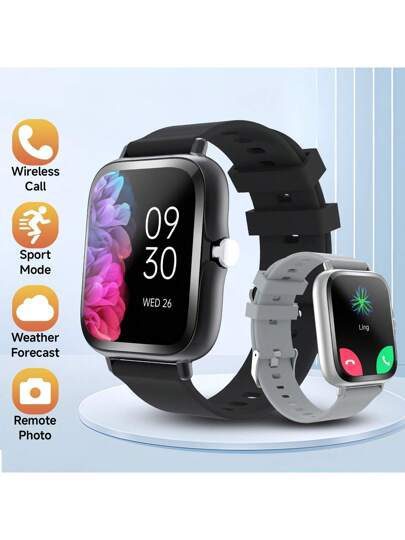 Montre connectée 2025 HD Résolution pour hommes et femmes, multifonction sport, activités, affaires, grand écran 1,83", rappels intelligents, contrôle photo, contrôle de la lecture musicale, simple et clair