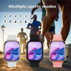 Eytlptoc Nouveau modèle 2025, montre connectée avec écran tactile haute définition de 1,85 po, montre connectée sport avec fonction d'appel et de réception de messages, surveillance du sommeil et podomètre, compatible avec les téléphones Android et iOS, cadeau parfait pour la famille et les amis !