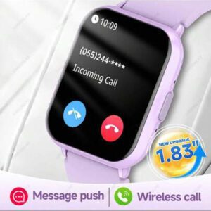 Montre connectée pour dames de 1,83" à écran tactile complet. Rappel d'appel, plus de 100 modes sportifs, résistance à l'eau jusqu'à 10m, batterie de 280mAh. Nouvelle montre connectée pour femmes avec appels passifs ou réceptifs sans fil, rappel d'informations, cadrans personnalisables. Compatible avec et Android. Cadeau pour les femmes.
