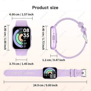 Montre connectée pour dames de 1,83" à écran tactile complet. Rappel d'appel, plus de 100 modes sportifs, résistance à l'eau jusqu'à 10m, batterie de 280mAh. Nouvelle montre connectée pour femmes avec appels passifs ou réceptifs sans fil, rappel d'informations, cadrans personnalisables. Compatible avec et Android. Cadeau pour les femmes.