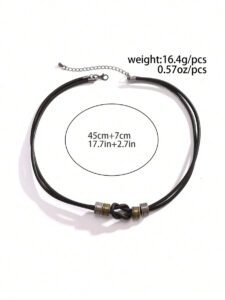 Pendentif En Métal Simple À La Mode Et Collier À Chaîne Multicouche Torsadé, Bijoux À Breloques Pour Hommes Au Quotidien, 1 Pièce – Image 7