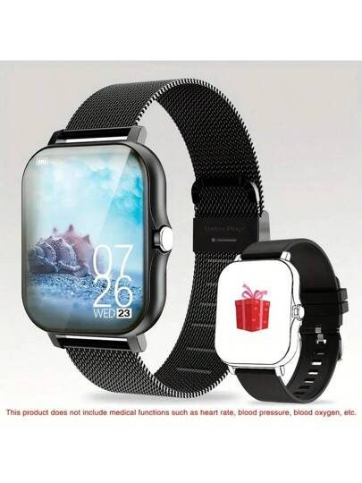 NOUVEAU est une montre connectée de sport avec bracelets en silicone convenant aussi bien aux hommes qu'aux femmes. Elle dispose d'un écran haute définition de 1,83 pouces, d'un écran tactile pleine surface, de multiples modes d'exercice pour compter les pas et les calories, d'une fonction réveil pour les appels entrants et elle est compatible avec les téléphones Android et iOS. C'est un cadeau convenant pour diverses occasions