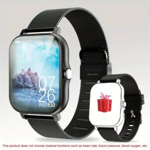NOUVEAU est une montre connectée de sport avec bracelets en silicone convenant aussi bien aux hommes qu'aux femmes. Elle dispose d'un écran haute définition de 1,83 pouces, d'un écran tactile pleine surface, de multiples modes d'exercice pour compter les pas et les calories, d'une fonction réveil pour les appels entrants et elle est compatible avec les téléphones Android et iOS. C'est un cadeau convenant pour diverses occasions